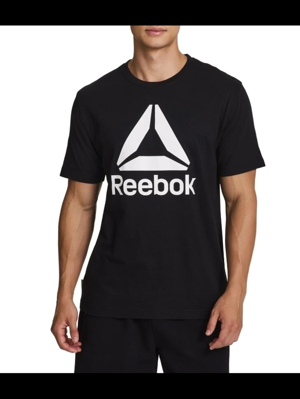 Reebok Black Tee with White Vector Logo